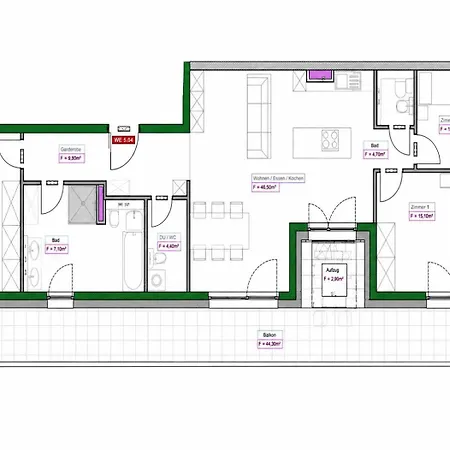 Apartment Penthouse - Dachgarten - 3 Beds - Fast Wifi